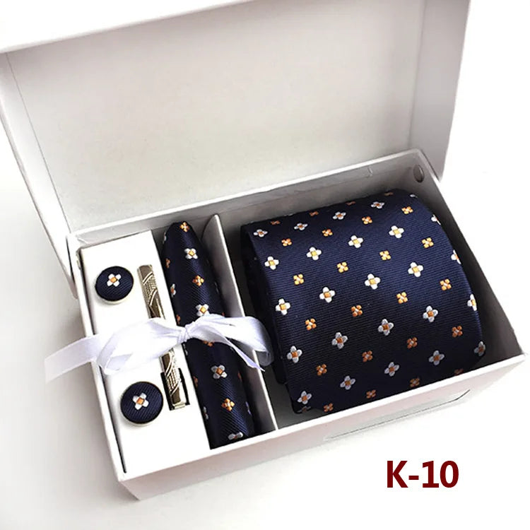 6piece Set Classic Printed DotsTies for Men Kerchief