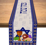 Passover Linen Table Runner Pesach Seder Matzoh Red
