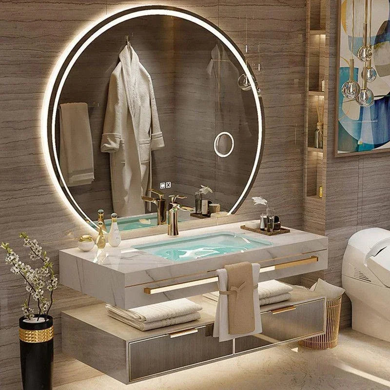 Modern Slate Bathroom Cabinet with Smart Mirror Ceramic
