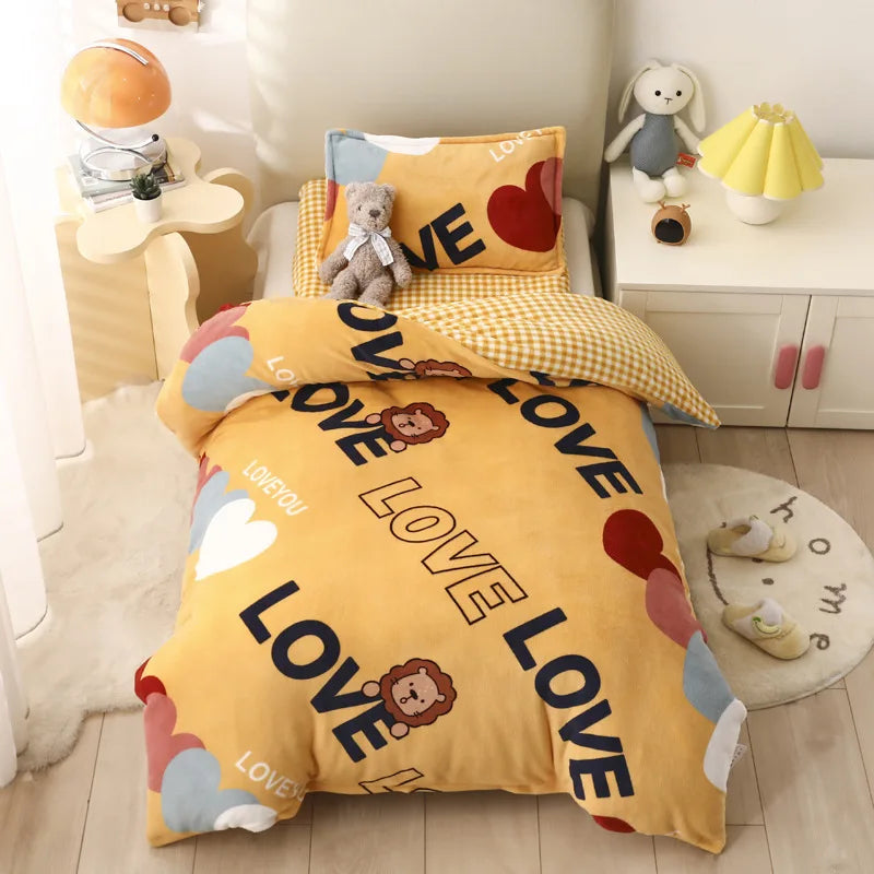 Baby Cartoon Print Bedding Set Duvet Covers Pillowcases