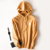 100% Cashmere Hoodies Tracksuit Apple Print Hooded Pullover