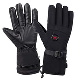 PU Leather Heated Gloves Motorcycle Winter Heated Gloves Warm Waterproof Rechargeable Heating 3 Gear Thermal For Snowmobile