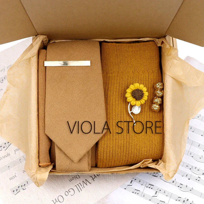Viola Design 5PCS Gift Box Solid Cotton Sock
