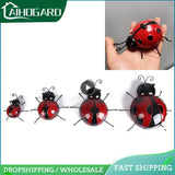 3D Metal Ladybugs Wall Mounted Decor Garden Creative