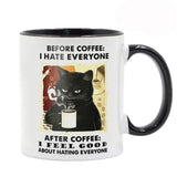 Funny Cat Mugs Coworker Gifts Coffee Spelled Backwards