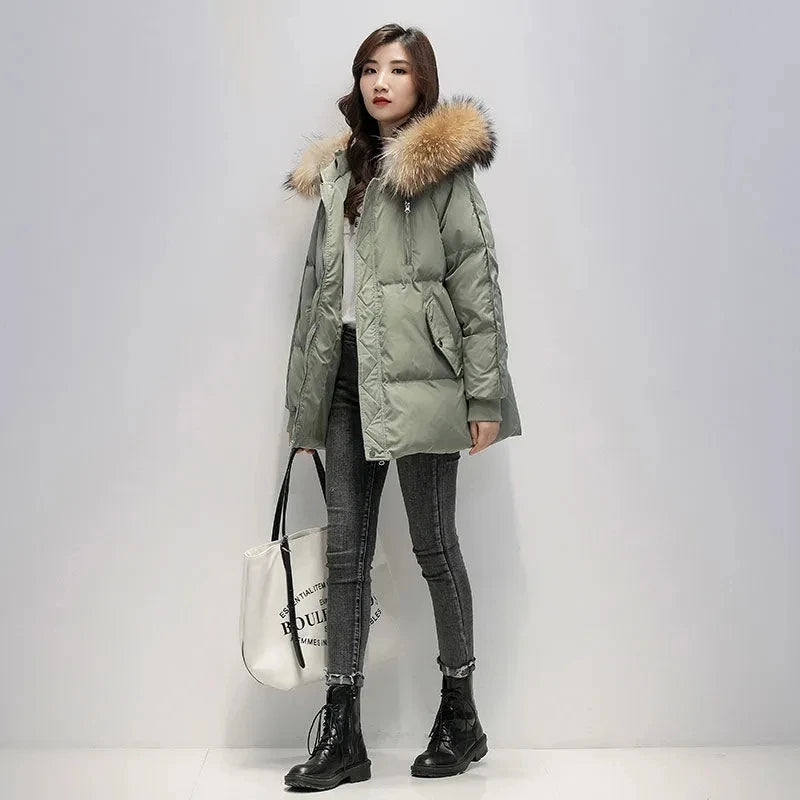 2023 New Warm Thicken Loose Down Jacket Women