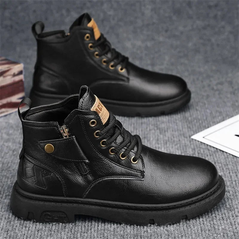 Men's Biker Boot Winter Outdoor Motorcycle Retro Style