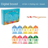 Wooden Alphanumeric Cognitive Early Education Magnetic Fishing Toys