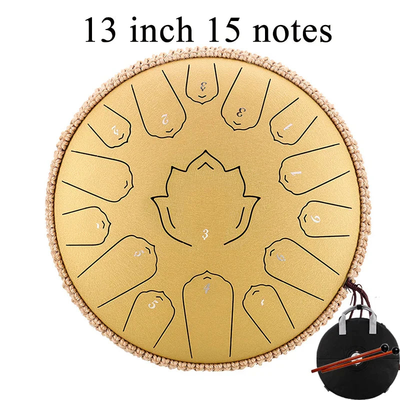 Hluru Glucophone Steel Tongue Drum 14 Inch 15