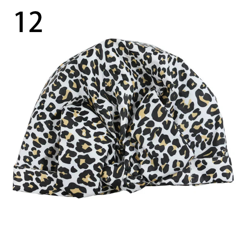 Waterproof Cap Elastic Bow Nightcap For Women Satin
