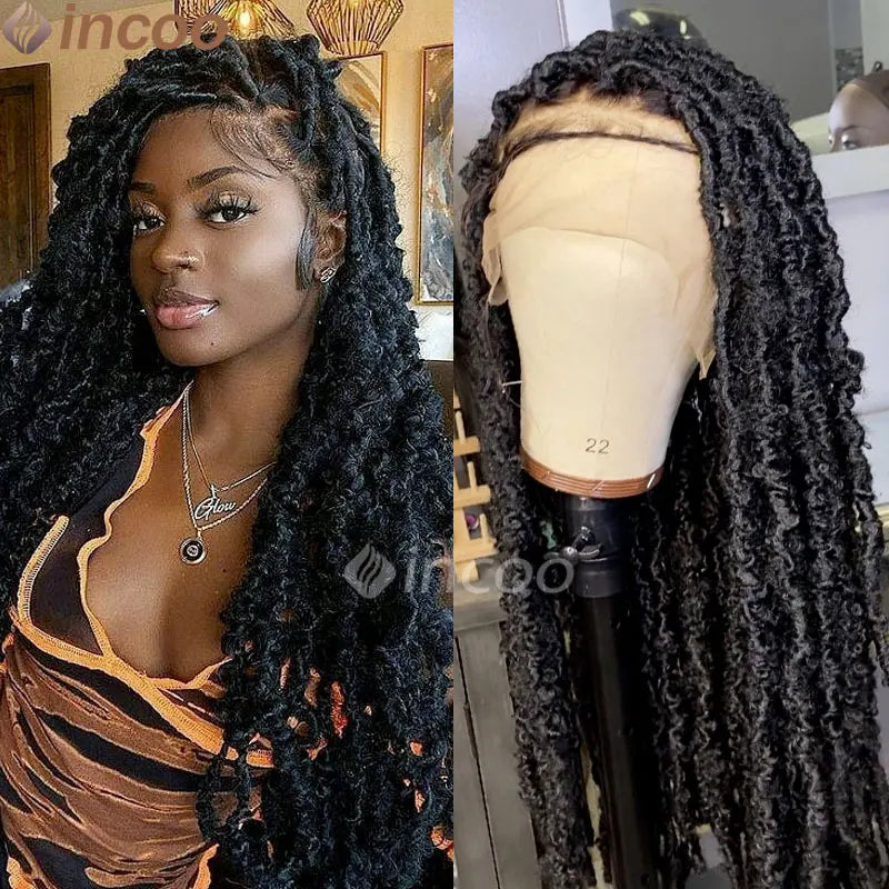 40 Inch Butterfly Locs Full Lace Braided Wigs