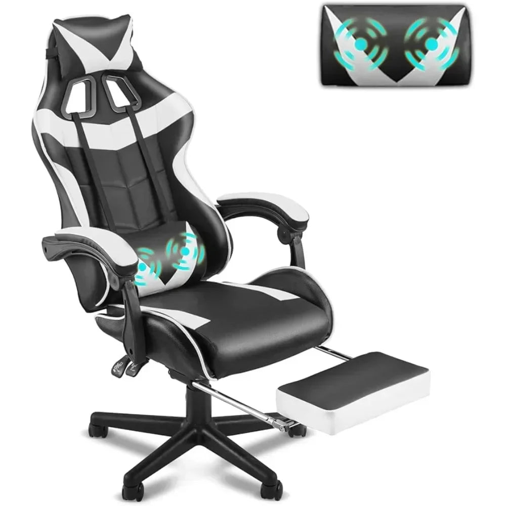 Reclining Chair Office (Polar White) Ergonomic Gamer Chair