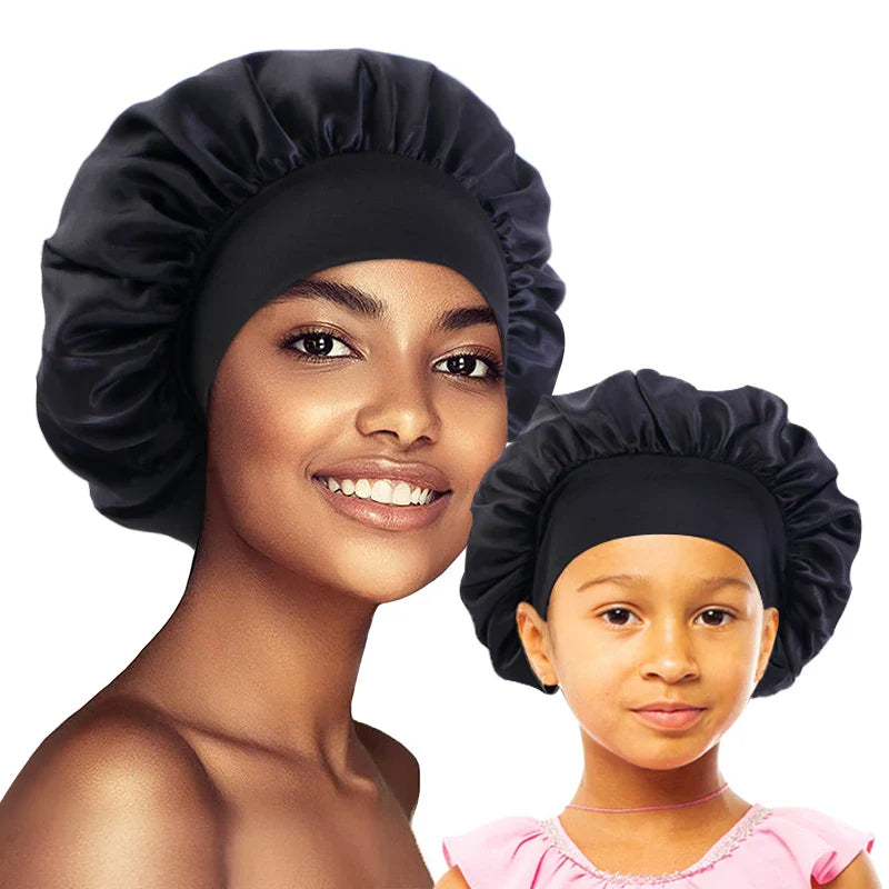 2PCS Mommy and Me set Elastic Band Satin