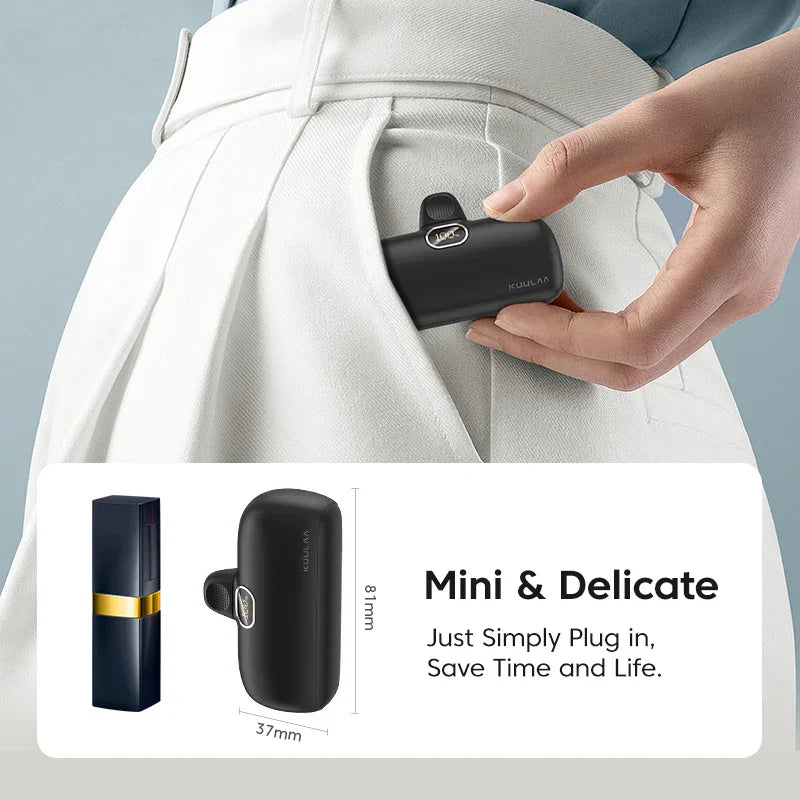 KUULAA Mini Power Bank 5000mAh PowerBank QC PD