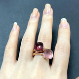 2PcsSet Pomellato Ring Stacked Mix Color Crystal Ring