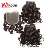 Human Brazilian Hair Weave Bundles With Closure Ombre