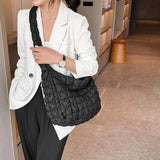 Quilted Padded Crossbody Bag for Women Pleated Bubbles