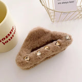 Autumn Winter Retro Oversized Geometric Plush Hair Clip