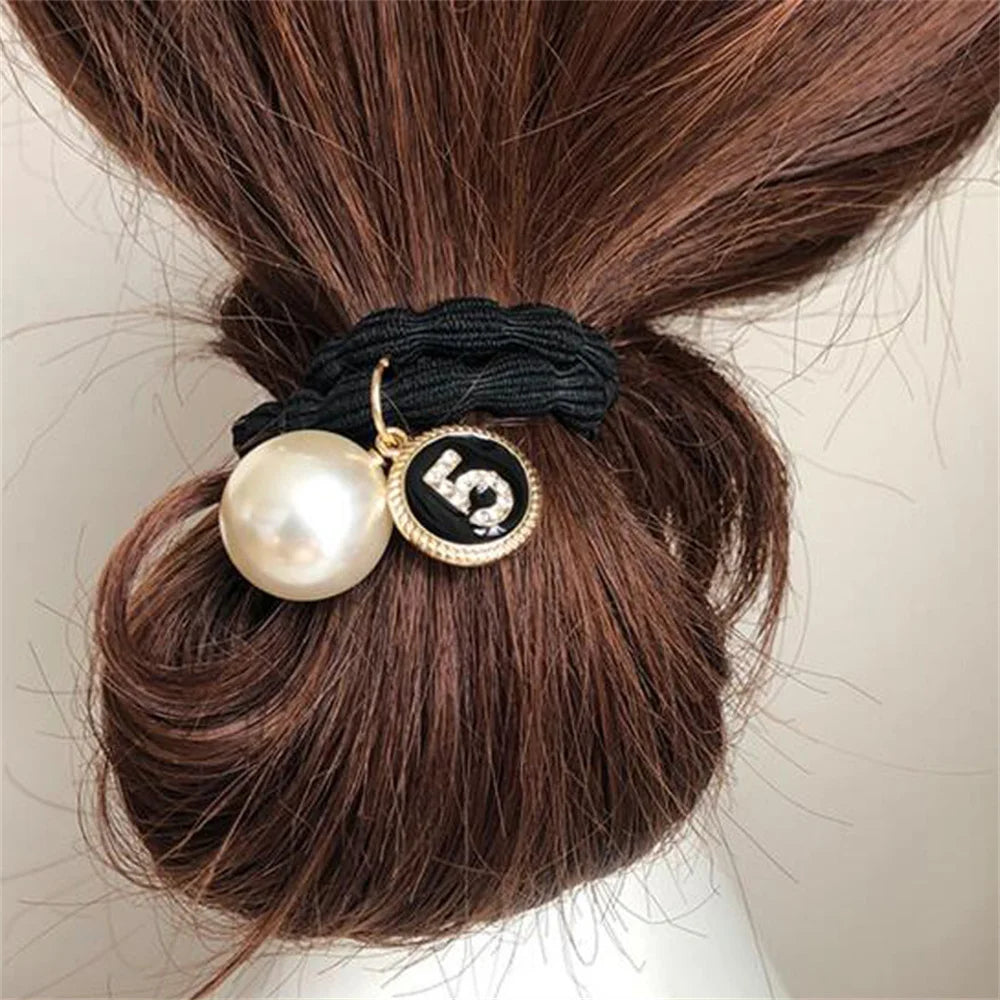 Elegant Faux Pearl Hair Ties High Elastic Seamless