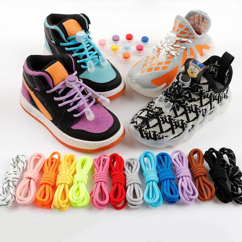 No Tie Shoelace Elastic Round Lock Shoe Laces