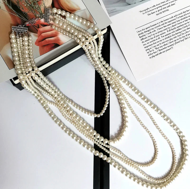 Korea Fashion 5 layers Long Sweater Chain Necklace
