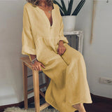 Cotton Linen Oversized Long Dress for Women Clothing