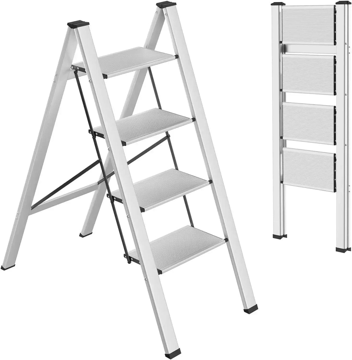 2-3-4 Step Ladder Aluminum Lightweight Folding Step Stool