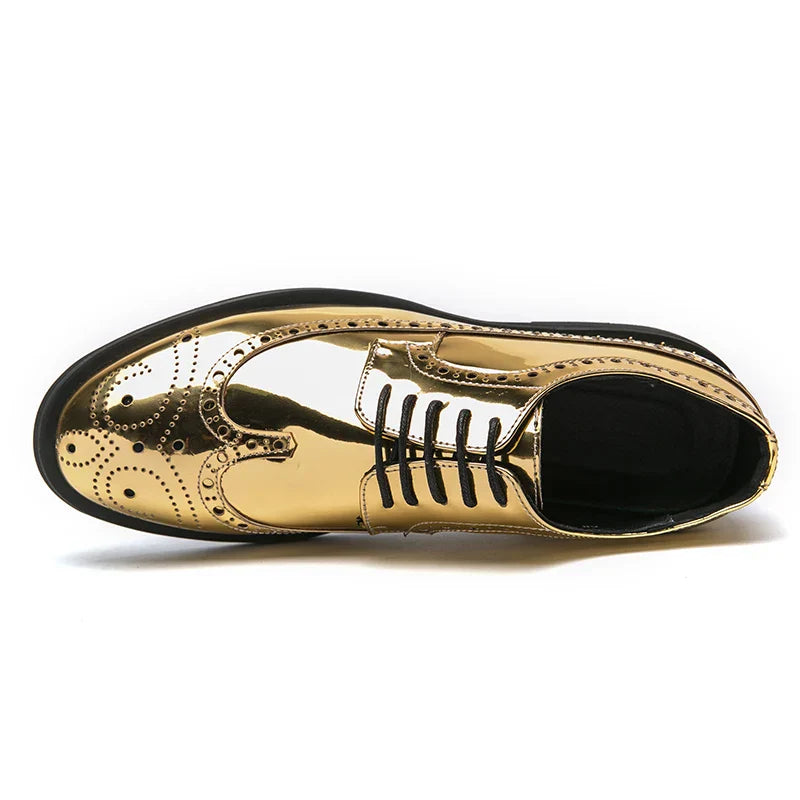 2023 Men's Casual Leather Brogues – Formal Oxford Shoes, Large Size 46