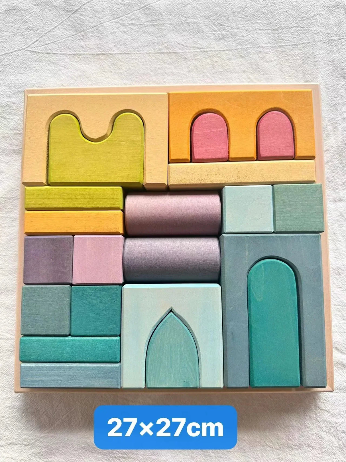 Kids Wooden Toys Pastel Nordic Buiding Blocks Stacking