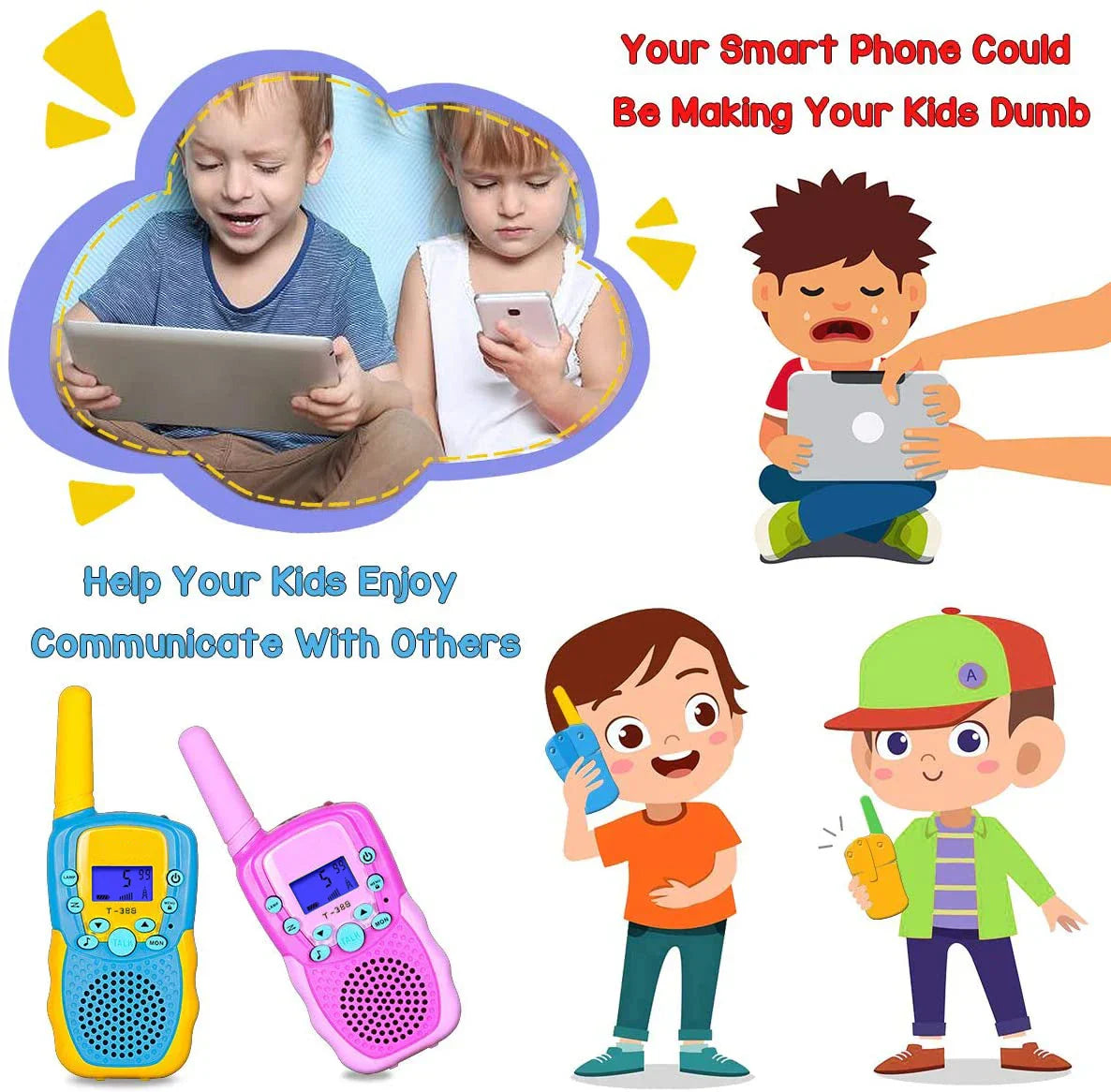 T388 Walkie Talkie Children Radio Receiver Walkie Talkie