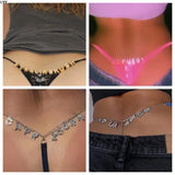 Customised Thong Sexy Rhinestone Waist Chain 2Pc/Sets Custom