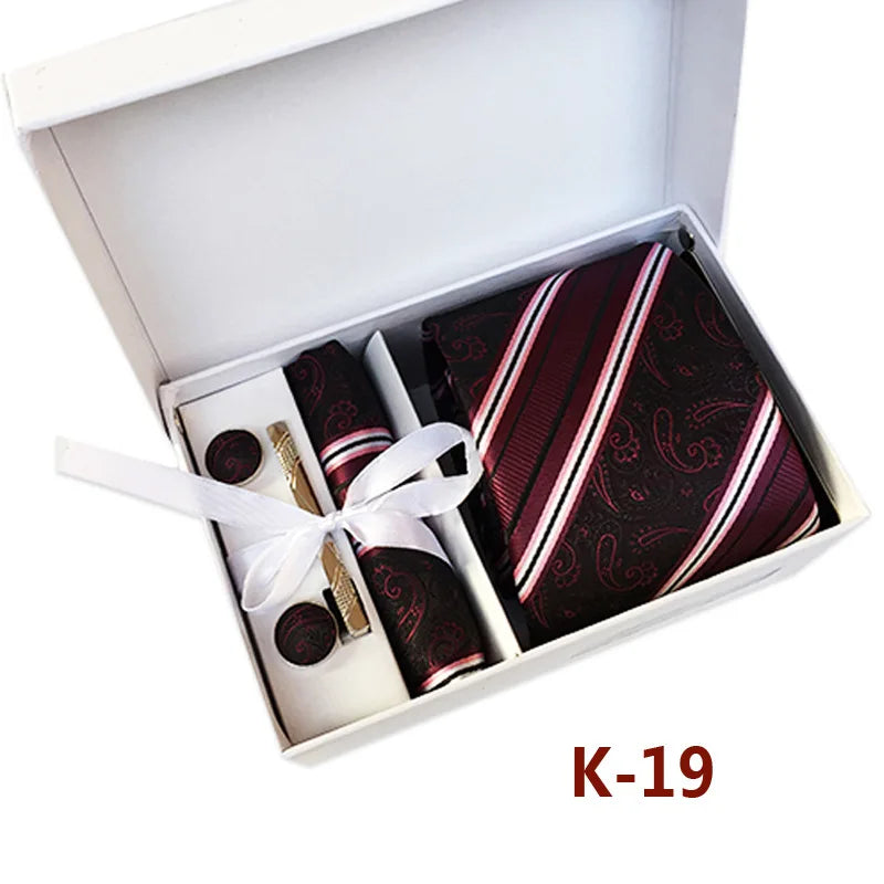 6piece Set Classic Printed DotsTies for Men Kerchief