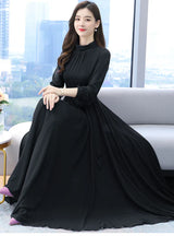 Plus Size Spring Autumn Women Maxi Dresses Female