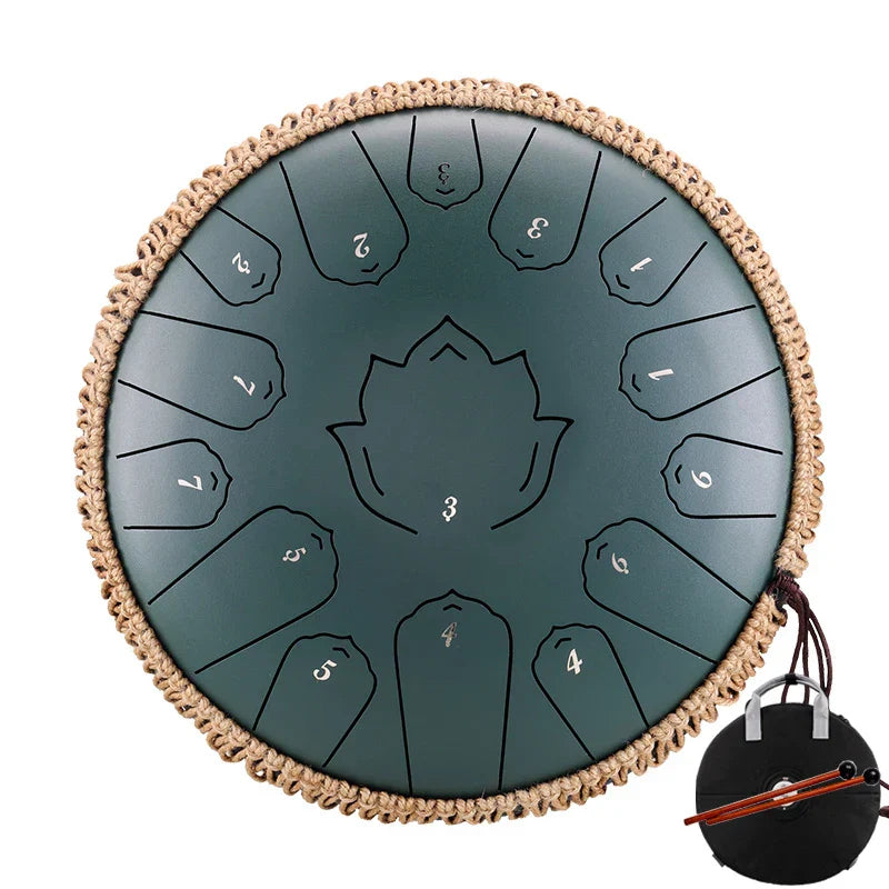 Hluru Glucophone Steel Tongue Drum 14 Inch 15
