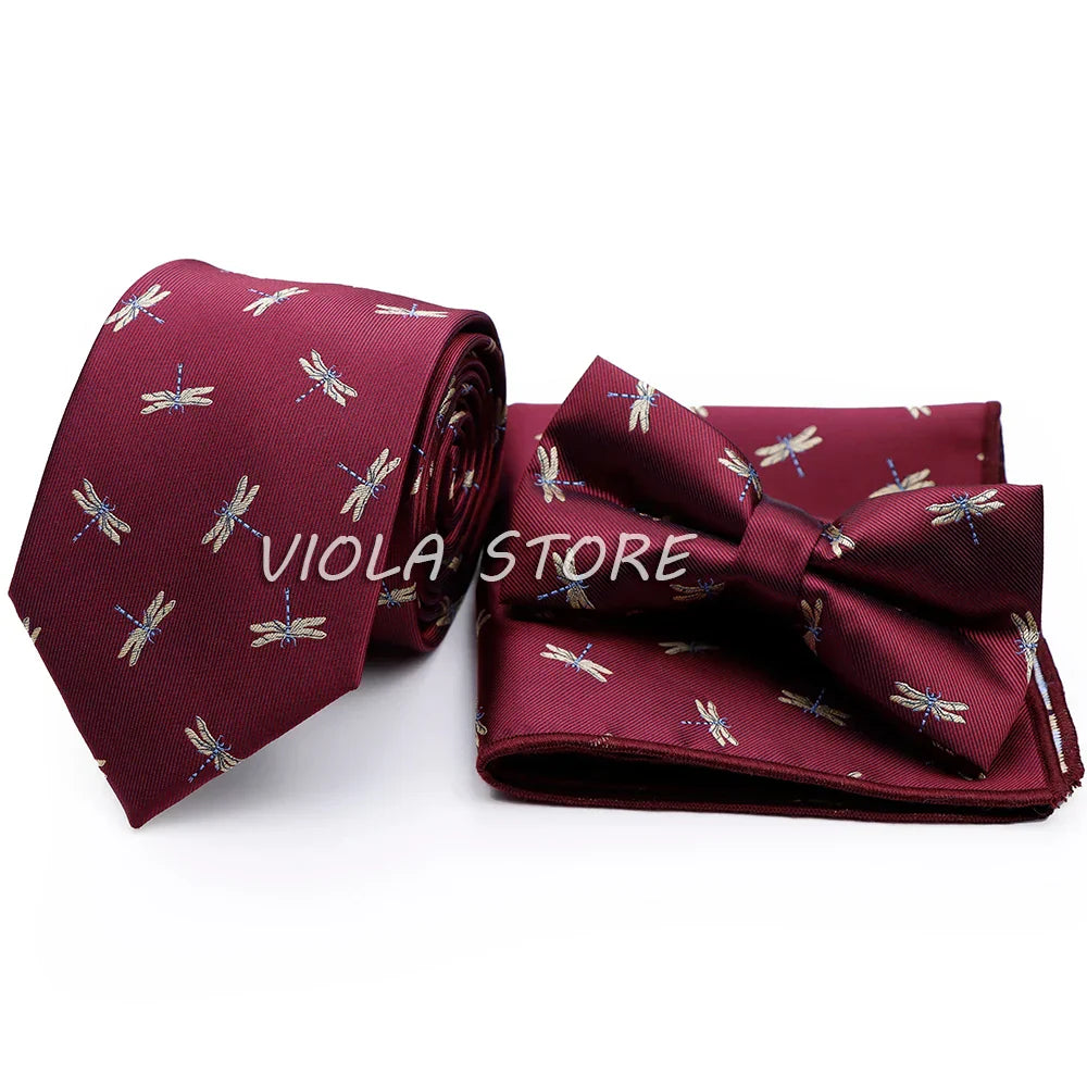 45 Color Paisley Geometry Striped 7.5cm Tie Set