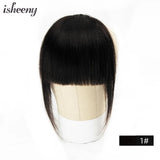 Isheeny Human Hair Bangs 3 Clips In Black