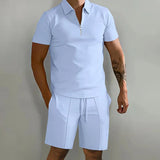 Summer New Solid Color Men's Sets High Street