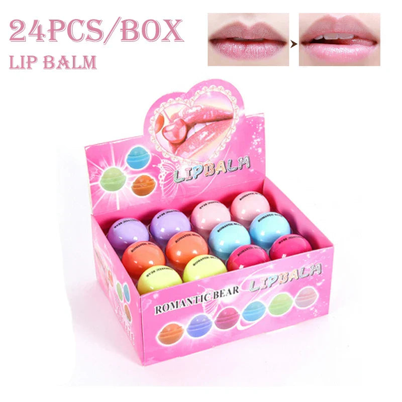 24pcs/Box Wholesale Lip Balm Fruit Flavor Lip Gloss