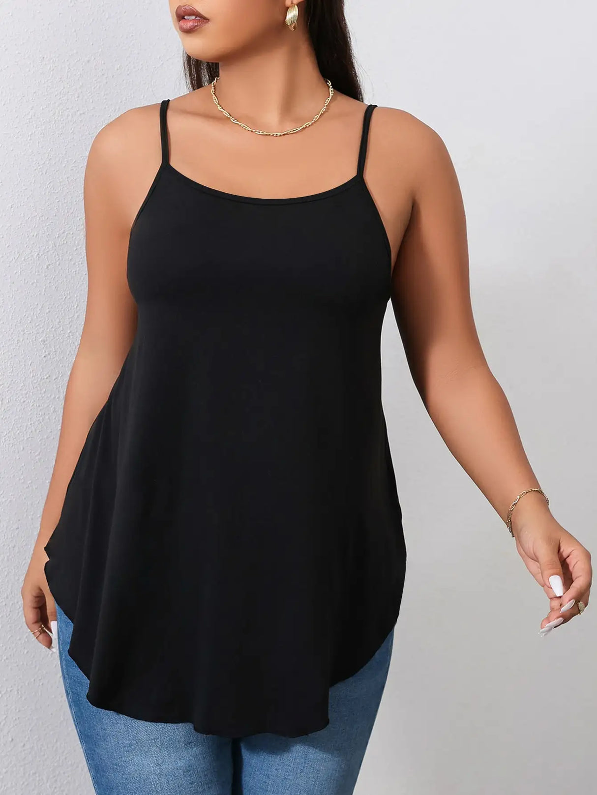Black Plus Size Camis for Woman Camisole Large