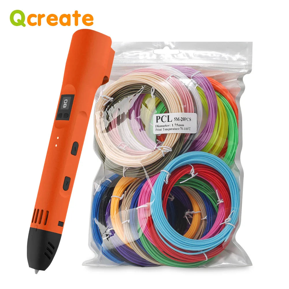 Innovative QCREATE 3D Pen with LCD Display, Adjustable