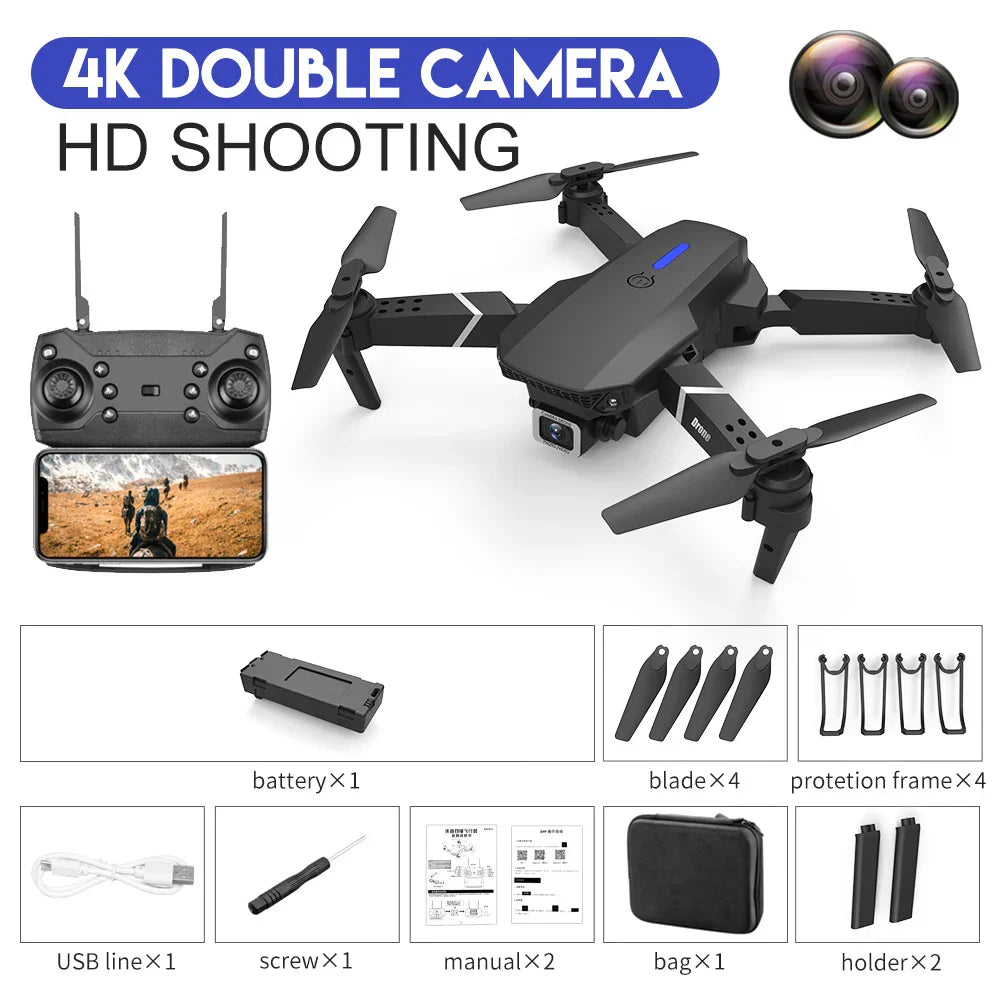 New Orange E525 E88 Pro Mini Drone 4K