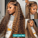 30 32Inch Highlight Curly 13x6 Lace Front Wig