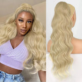 Vigorous Synthetic Long Body Wavy Drawstring Ponytail for