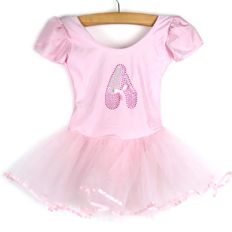 1PC Kids Girls Short Sleeved Ballet Dress Children