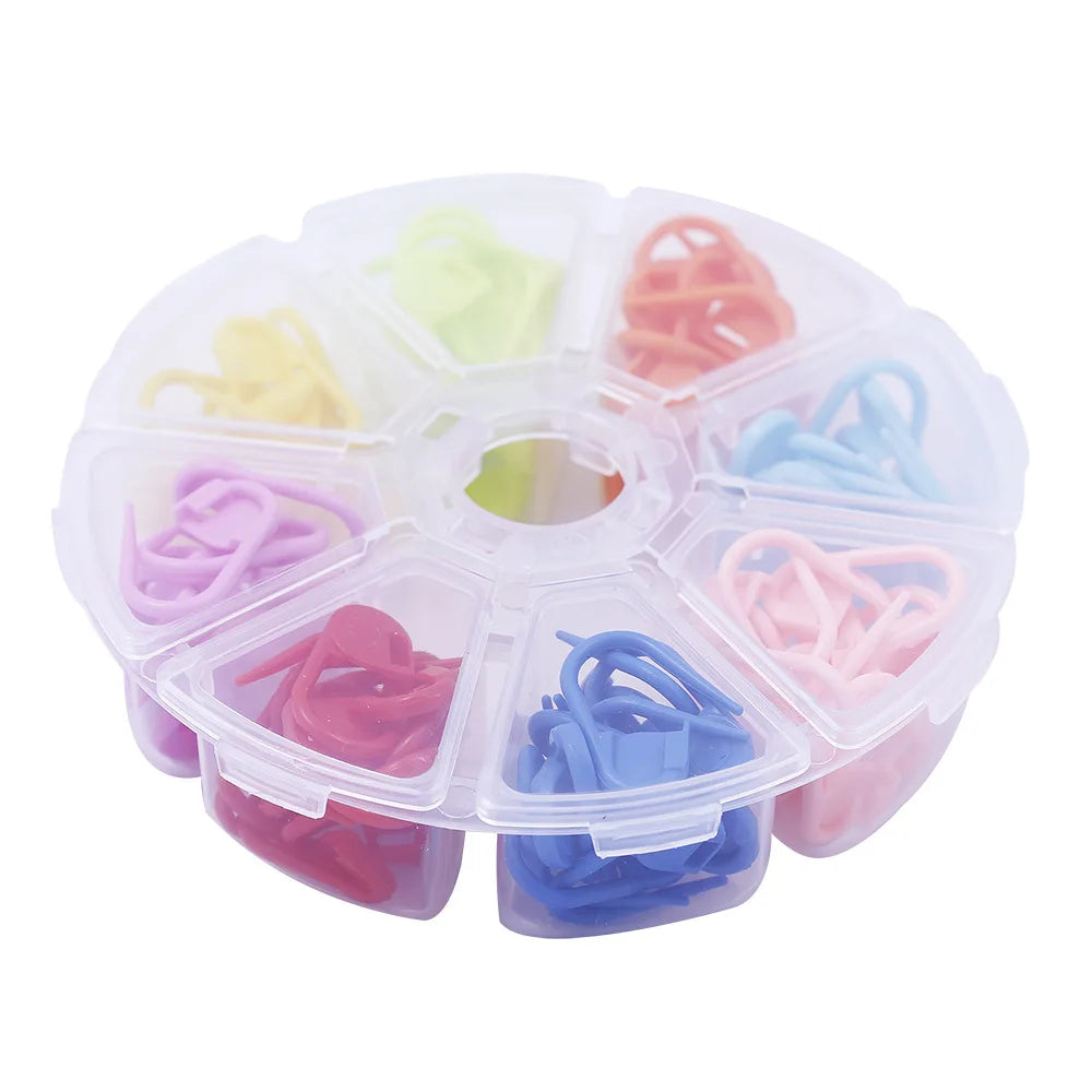 1set Color Plastic Locking Stitch Markers Marker Buckle