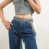 Fashion Waist 8 Rows Silver Plated with Colorful
