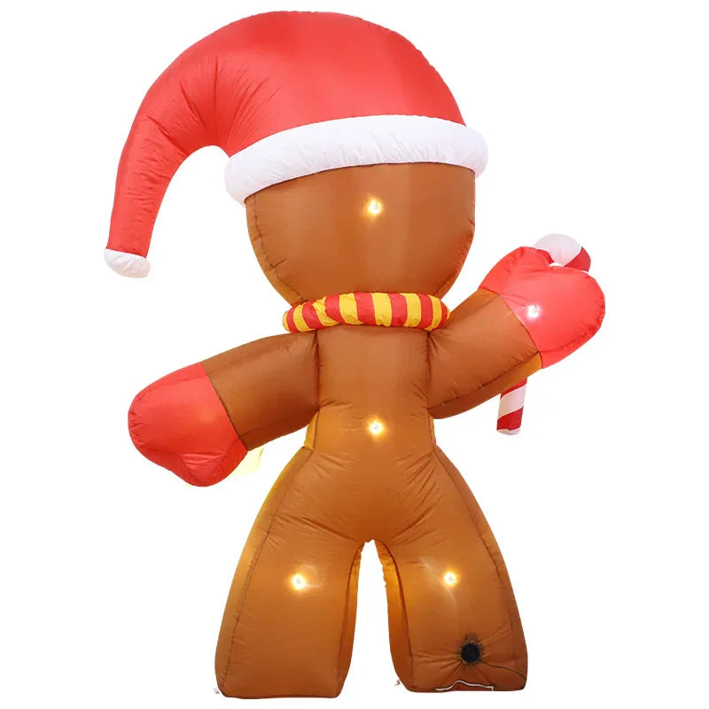 2.5M Inflatable Christmas Decorations Giant Gingerbread Man Xmas