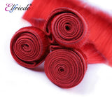 Elfriede #Red Straight Colored Hair Bundles with Frontal