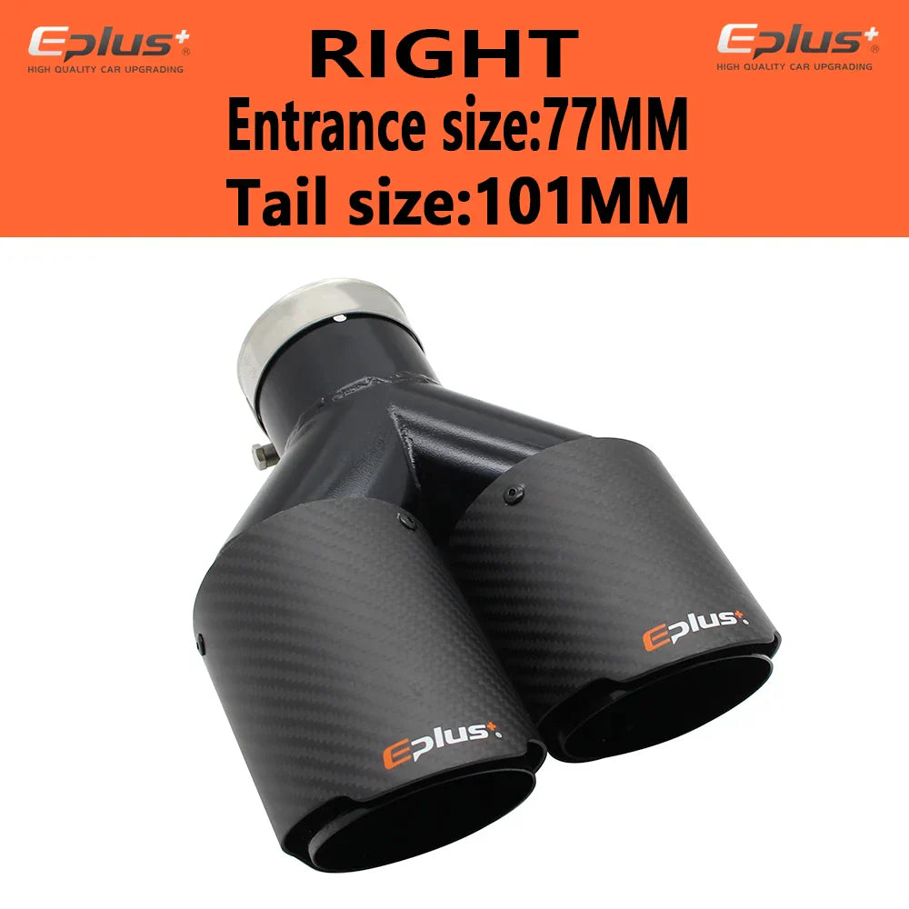EPLUS Car Carbon Fiber Matte Muffler Tip Y