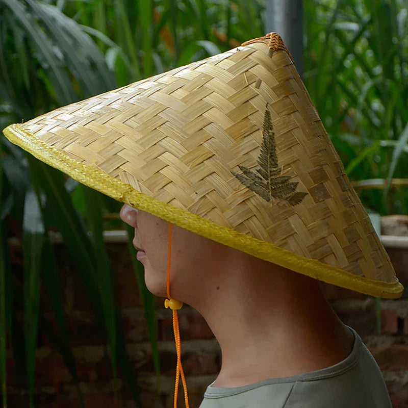 1PC Chinese Retro Bamboo Rattan Fisherman Hat Handmade